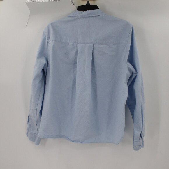 Frank eileen shirt Women's Medium Silvio Untuckable Button-Up Shirt Cotton blue - Picture 9 of 13